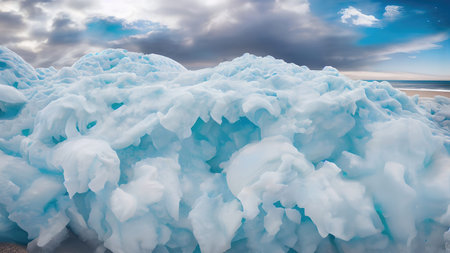 Frozen waves wallpaper 3D illustration