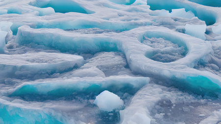 Frozen waves wallpaper 3D illustration