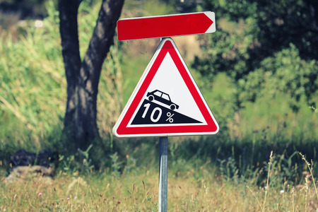 French Warning Sign About Declineの写真素材