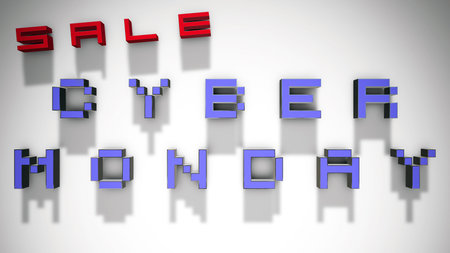 Cyber Monday Sale 3D Text, Shadows On A White Background - 4K Resolution Ultra HD