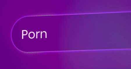 Word Porn Written In Search Bar. Close Up View Of A Computer Monitor Screen