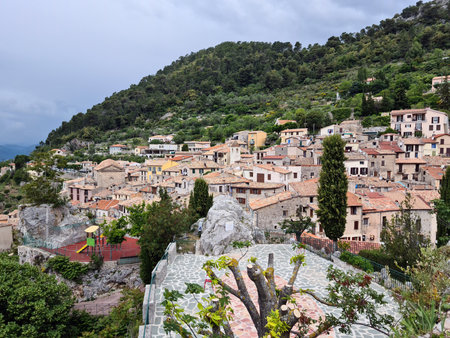 Beautiful Medieval Village Of Peille In The French Alps, Cote d'Azur, French Riviera, Provence, France, Europeの写真素材