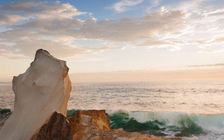Rocky outcrop over ocean