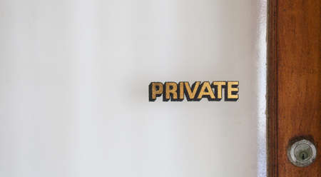 Privacy sign on office doorの写真素材