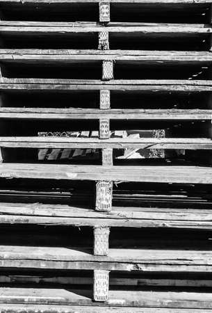 Timber Pallets stackedの写真素材