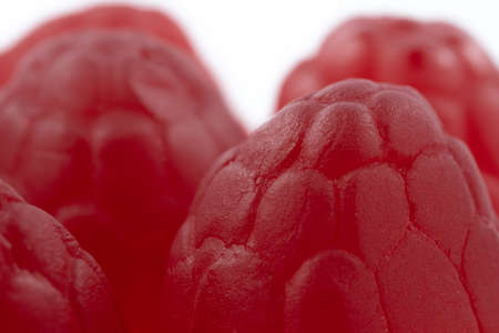 Closeup of group of raspberry candiesの写真素材