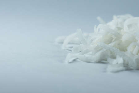 Close up of shredded coconutの写真素材