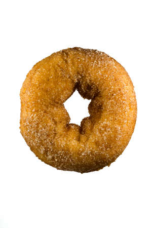 Doughnut closeup, centred on white backhgroundの写真素材