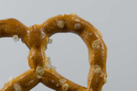 Pretzel closeup on white backgroundの写真素材