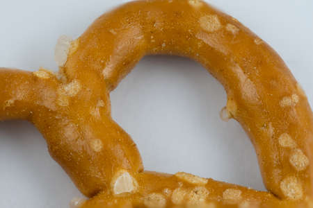 Pretzel closeup on white backgroundの写真素材