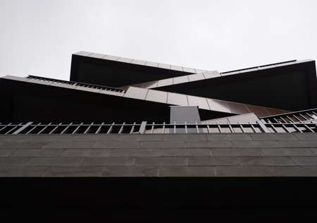 NEWCASTLE, NSW/AUSTRALIA  MARCH 17 2019: Low angle image of the faÃ§ade of the Herald Apartments development in Newcastle.のeditorial素材