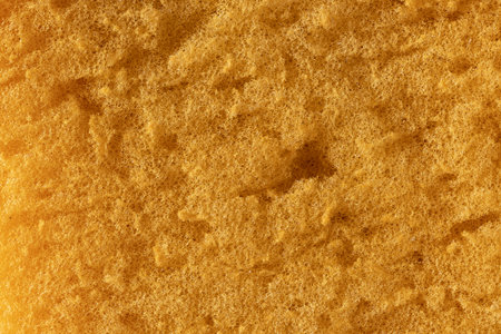 Macro image of the orange texture of a large cleaning sponge