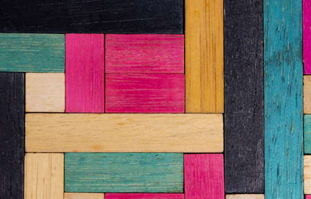 Vintage Set of Cuisenaire Rods laid out in a random orderの写真素材