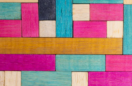 Vintage Set of Cuisenaire Rods laid out in a random orderの写真素材