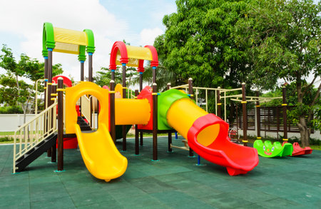 Colorful playground without children