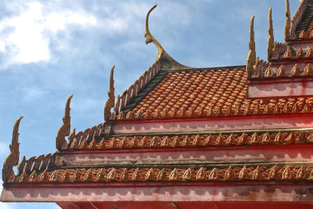 he front of roof Thailand s templeの写真素材