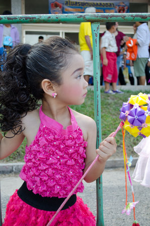 Songkhla - July 20: unidentified students during Anuban Songkhla game parade  on July 20, Songkhla Thailand.のeditorial素材