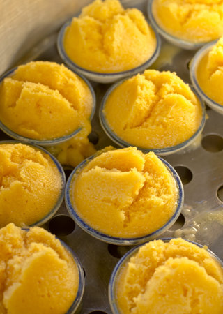 Steamed toddy palm cakeの写真素材