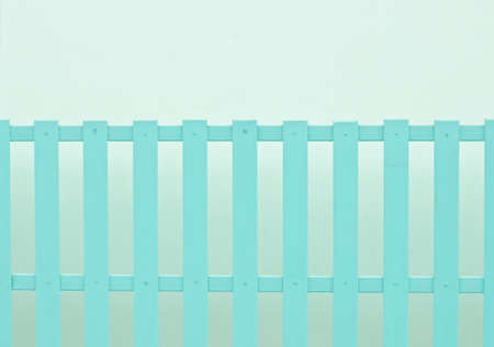 Blue painted wooden fenceの写真素材