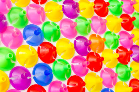 Colorful plastic cups for latex balloonの写真素材