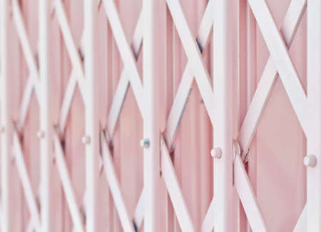 Pink metal grille sliding doorの写真素材