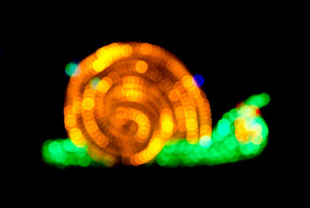 Abstract snail shape lights bokehの写真素材