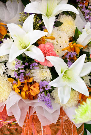 Bunch of colorful flowers boequetの写真素材