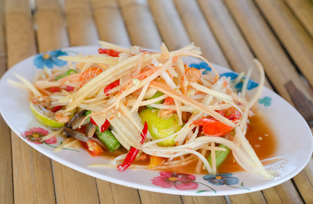 Thai Style  spicy papaya saladの写真素材