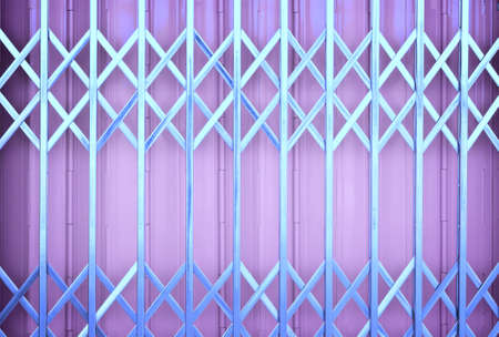 Purple  metal grille sliding doorの写真素材