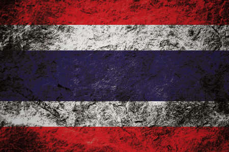 Thai grunge flag on stone backgroundの写真素材