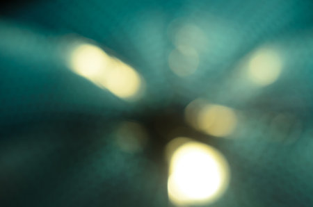 abstract background of defocus  turquoise color lights bokehの写真素材