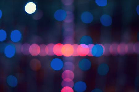 abstract background of colorful defocus bokeh lightsの写真素材