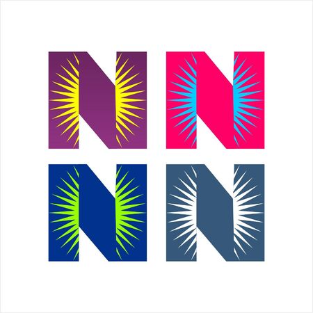 fancy modified of an L letter with sunlight in the middleのイラスト素材