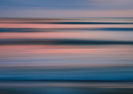Abstract motion blur sunset nature background on the seaの写真素材
