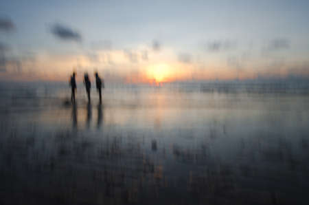 Abstract motion blur sunset nature backgroundの写真素材