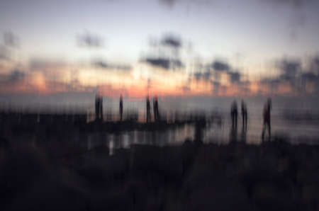 Abstract motion blur sunset nature backgroundの写真素材