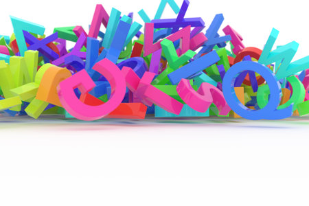 Stack of colorful alphabets letters from A to Z for education or learning conceptual, isolated on...