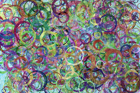 Colorful random circles or bubbles shape & pattern for design backgroundの写真素材