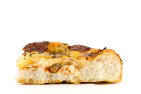 Macro close up of home made pizzaの写真素材