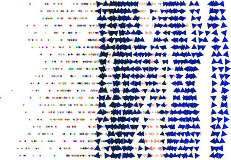 Vector graphic. Colored abstract overlapping triangle shape pattern. Good for web page, wallpaper, graphic design, catalog, texture or background.のイラスト素材