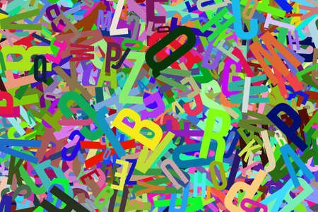 Stack of colorful alphabets letters from A to Z for education or learning conceptualの写真素材