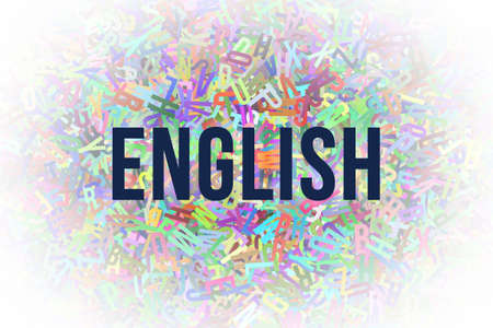 English, colorful alphabets letters from A to Z as background, word cloud for education or learning conceptual, for design wallpaper, texture or background.の写真素材