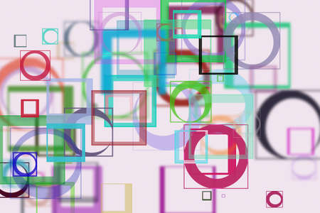 Random square shape, digital generative art for design texture & backgroundの写真素材