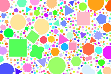 Abstract colored mixed shape pattern. Good for web page, wallpaper, graphic design, catalog, texture or background. Vector graphic.のイラスト素材