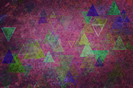 Random triangle shape, digital generative art for design texture & background, grunge & roughの写真素材