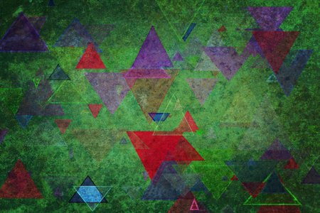 Random triangle shape, digital generative art for design texture & background, grunge & rough