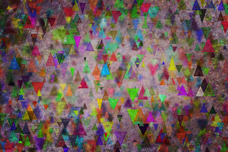 Random triangle shape, digital generative art for design texture & background, grunge & roughの写真素材