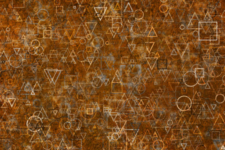 Random circle, square, rectangle & triangle shape, digital generative art for design texture &...