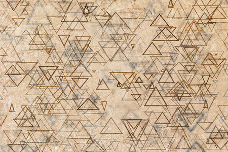 Random triangle shape, digital generative art for design texture & background, grunge & rough