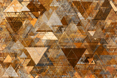 Random triangle shape, digital generative art for design texture & background, grunge & roughの写真素材